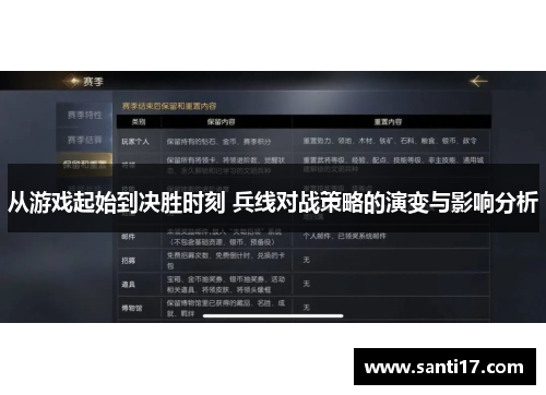 从游戏起始到决胜时刻 兵线对战策略的演变与影响分析